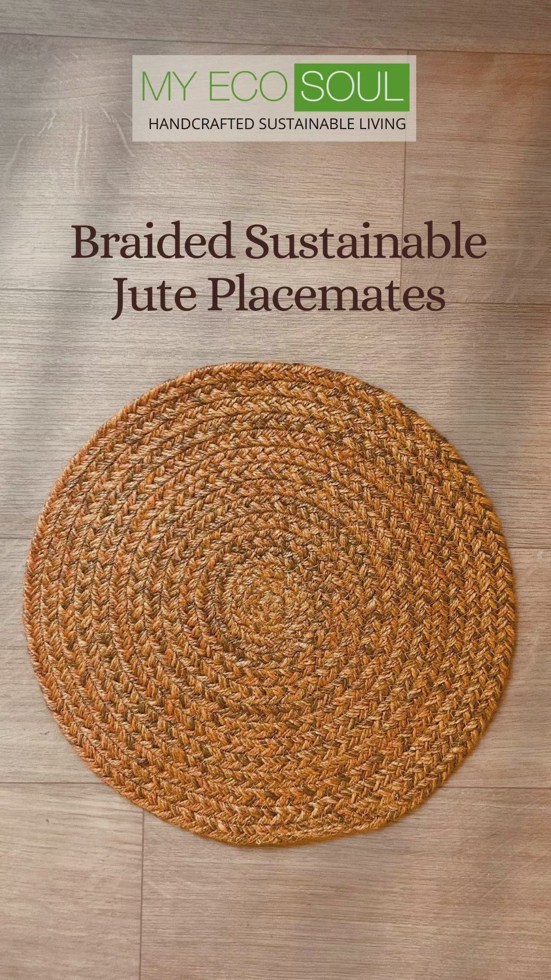 Product showcase video of a 100% Jute placemat.